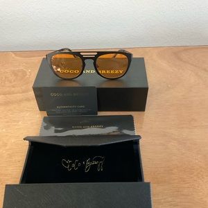 Coco and Breezy Richfield Square Sunglasses,102/Black/Jovial Orange